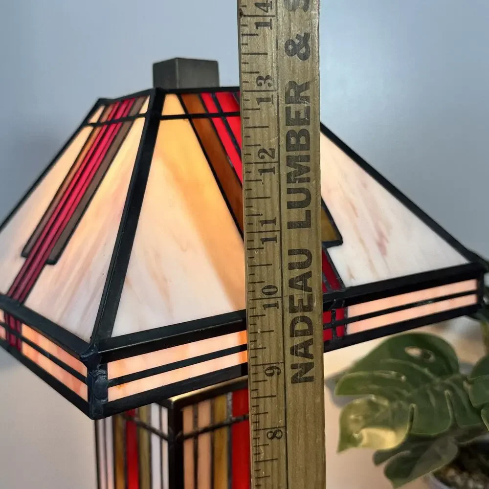 Mission Style Stained Glass Table Lamp Prairie Arts & Crafts Frank Lloyd Wright